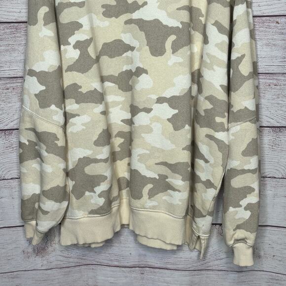 Aerie Très Chic Sweatshirt Pullover Cozy Camo Oversized Quiet Luxury Size Small - Picture 11 of 11